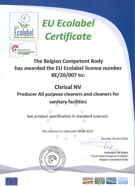 Hersteller EU Ecolabel Certificate